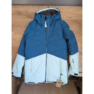 Rossignol Corbet's Parka Puffer Jacket Womens M Blue Deeplake Hooded Zip-Up NWT